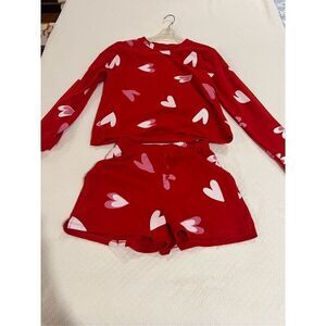 Grayson Threads Red Heart Pajamas shorts size XS